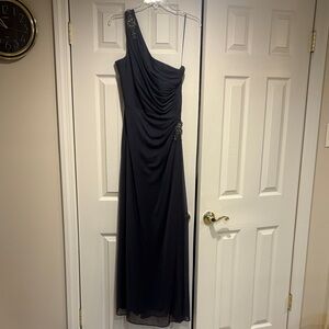 Alex Evenings Black One-Shoulder Gown